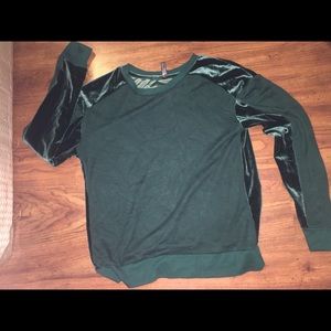royal green velvet sweatshirt